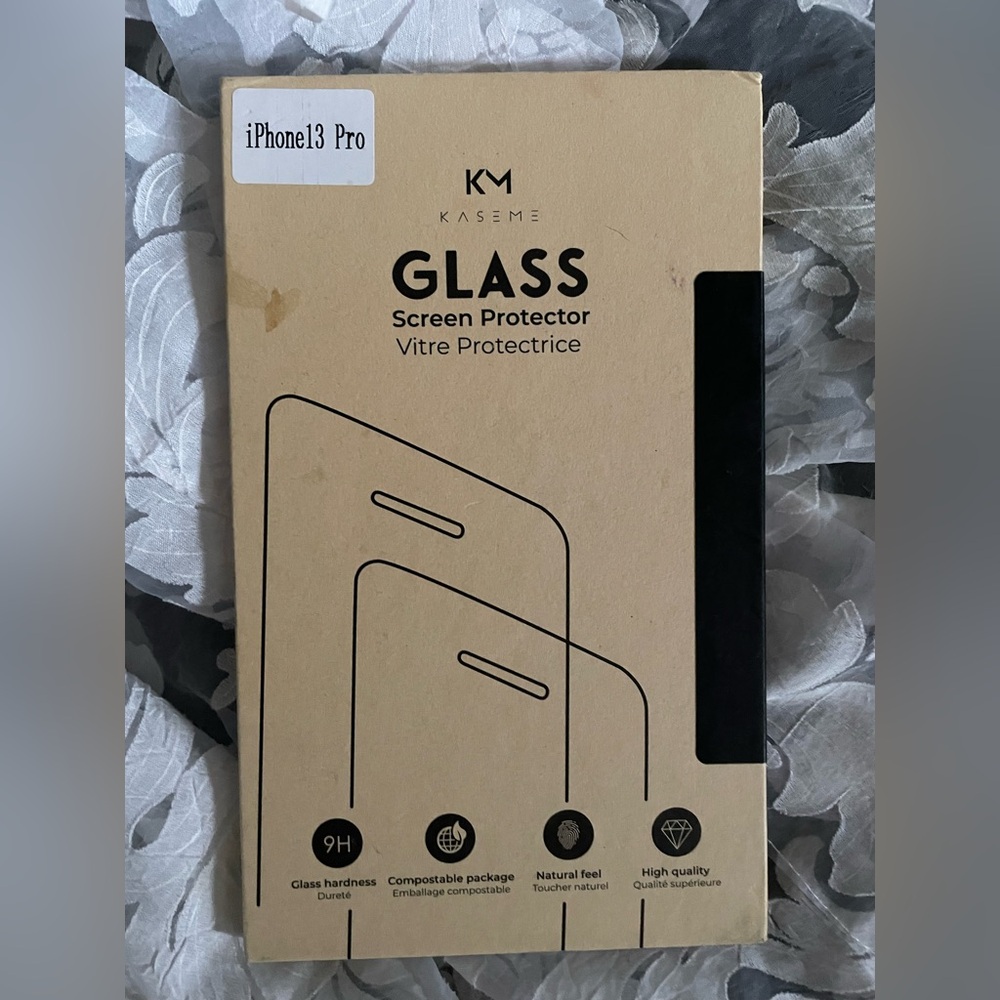 KM Glass Screen Protector iPhone13 Pro New in original unopened pkg
